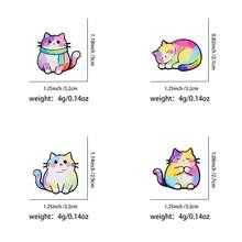 1pc Cute Colorful Cats Enamel Pines Cartoon Animals Brooch Metal Pin Badge On Backpack Clothing Accessories Fashion Jewelry Gifts