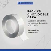 Cinta Doble Cara Extrafuerte - Cinta Doble Cara 3 metros x 10mm Ancho | para Manualidades - Adhesivos para Pared | Cinta Adhesiva Doble Cara(Delgada Pack x8) - Multicolor - Ver 6