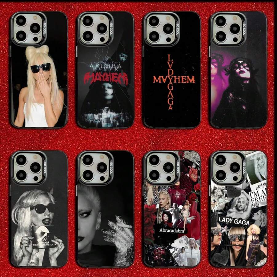 Funda de Teléfono Singer L-Lady  Mayhem para 17,16,15,14,13,12,11,Pro,MAX, Cubierta Negra de Silicona Mate Gris - z2 - Ver 1