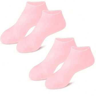1 Pair Silicone Moisturizing Toe Socks - Transparent Toe Design, Soft & Lightweight Beige, Unisex, Suitable For Beach & Daily Wear, Comfortable & Breathable, Skin-Friendly Material, Essential For Life