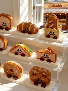 9-In-1 Baking Bread Series Building Blocks + Bread Dual Healing! 9 Baking-Themed Building Blocks, Assemble Happiness On The Tip Of The Tongue/Beginner-Friendly Set: 9 Bread Building Blocks Easy To Assemble, Even Beginners Can Be "Assembling Chefs"/ABS Material/Gift, Children Can Assemble/Micro-Particle Desktop Decor - Multicolor - View 5