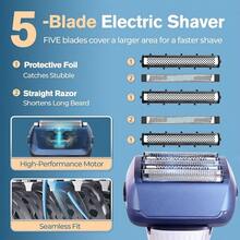 Hatteker 1pc Washable LCD Digital Reciprocating Three-Blade Electric Man Shaver - Multicolor - View 7