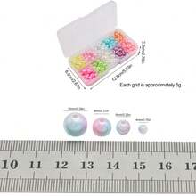 Set de cuentas - Clasificación de 10 colores 4-6-8-10mm Perlas de ABS perforadas previamente para hacer joyas DIY, pulseras, collares y artículos de manualidades (El estilo de la caja para almacenar las cuentas es aleatorio. Debido a las diferencias en la artesanía y los píxeles de visualización de los teléfonos móviles, las ligeras diferencias de color en las cuentas son un fenómeno normal.)