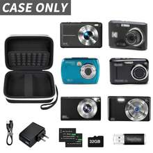ALKOO Estuche de cámara digital compatible con CAMKORY/Pixpro/VAHOIALD/DSCW800 830/PowerShot 180 190. Estuche de almacenamiento para accesorios de cámaras para vlogging - Solo caja (sin cámara) - Negro - Ver 3