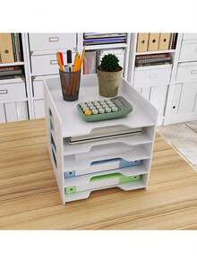 5 Niveles Organizador Archivos Estante Para Archivero Blanco - Blanco - Ver 5