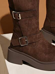 2025 Spring/Autumn New V-Cut Tall Riding Boots For Women, Over-The-Knee, Inner Heightening, Slim Fit Tall Boots - Coffee Brown - View 6