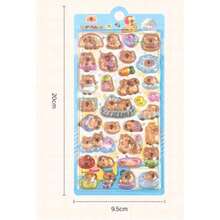 1 pieza Pegatina 3D en relieve de rata de agua, pegatina estereoscópica cristalina y linda, diseño 3D en relieve, material de PVC, pegatina de uso múltiple para decorar tazas, fundas de teléfono, etc. - Multicolor - Ver 4