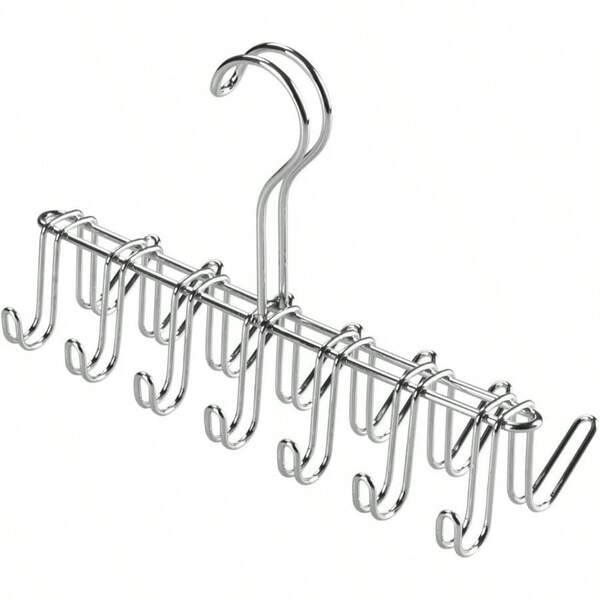 Classico Tie And Belt Hanger, Tie Rack Wardrobe With 14 Hooks, Made Of Metal,