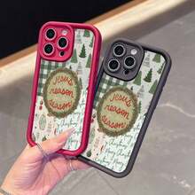 Funda navideña para phone 17 Pro Max. Un diseño sencillo y elegante en color rosa con letras y un árbol. Compatible con phone 11/12/13/14/17, 11 Pro, 12 Pro, 13 Pro, 14 Pro, 15 Pro, 16 Pro, 17 Pro, 17 y S22/S22+/S23/S23+/824+/S25+/S25 Ultra. Como regalo para familiares y amigos, es ideal para diversas ocasiones como cumpleaños, Año Nuevo Chino, vacaciones, parejas, San Valentín y es una opción elegante. - Rosa - Ver 5