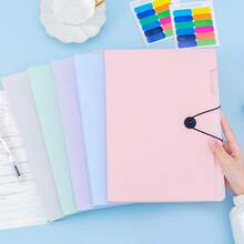 1pc 5-Compartment Accordion File Folder For Students, Cute Transparent Classification Storage Pouch For A4 Multi-Layer Storage Bag
