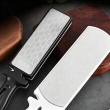 1pc Double-Sided Whetstone, High Quality Material Corundum Sharpener Stone, Handheld Multi-Function Quick Blade Sharpening Tool With Handle For Home And Outdoor Use