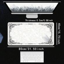 XXL Ornate Floral Vintage Gaming Mouse Pad - Desk Mat With Non-Slip Rubber Base, Stitched Edges & Smooth Surface For Office, PC Gaming, Keyboard & Mouse - Elegant Desk Decor Gift For Gamers, Men, Women, Mouse Pads For Desk - 90x40公分(35.4x15.7吋) - 查看 14