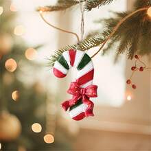 Adorno navideño para árbol de Navidad, adorno colgante de bastón de caramelo y pan de jengibre, ideal para fiestas. - Multicolor - Ver 3