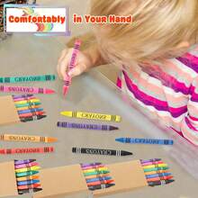 大容量彩色蜡笔套装，10/20盒装，课堂赠品 - 学生美术手工用品 - 派对礼品袋填充物佳品，适合课堂、家庭生日、学校教师派对礼物 - 彩色 - 查看 6