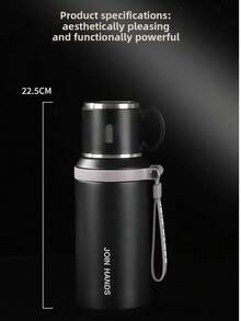 LDQ Stainless Steel Insulated Water Bottle, Vacuum Flask With 2-In-1 Lid/Drinking Cup And Strap Handle, Washable, Suitable For Hot And Cold Beverages - Great For Camping, Dining And Office Use, Valentine's Day Gift - Multicolor - View 9