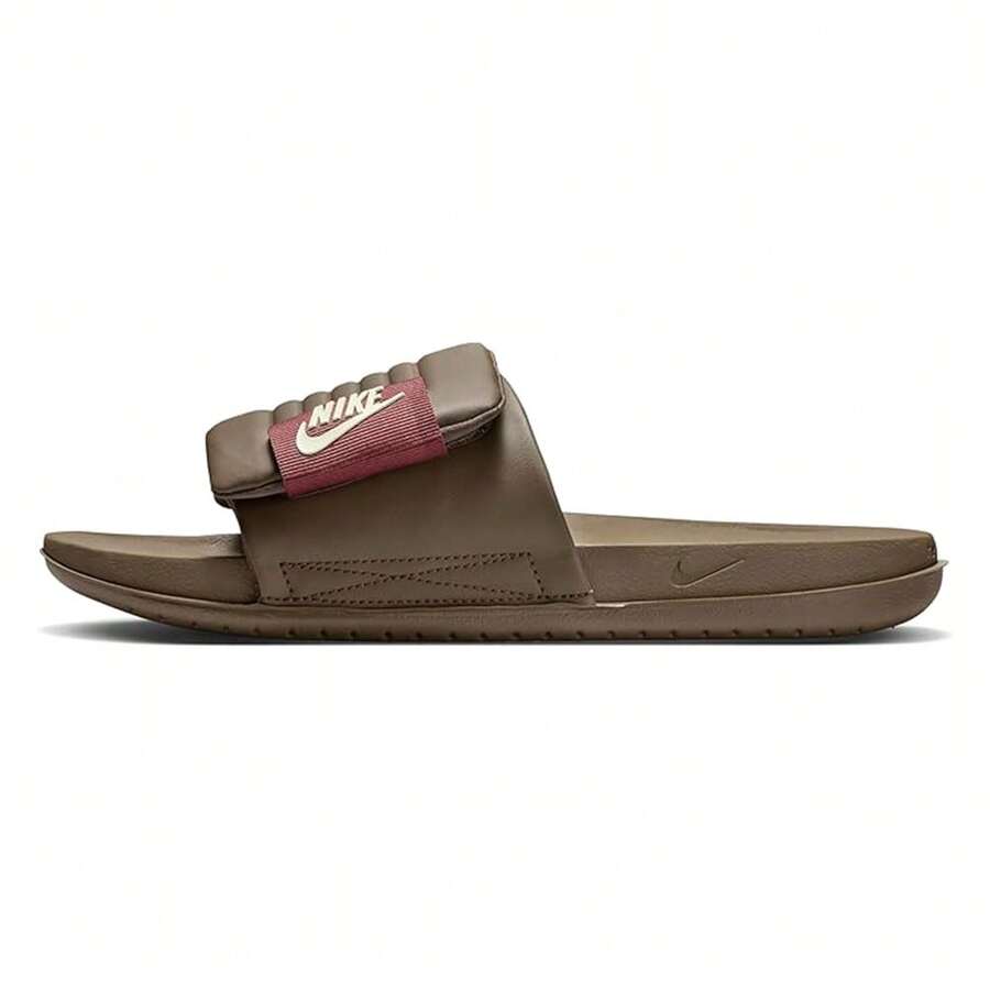 Men's Nike Offcourt Adjust Slide Ironstone/Coconut Milk (DQ9624 005) - Brown - View 1