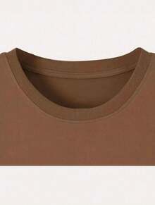 Men's Basic T-Shirt 100% Cotton California New Release - 鏽棕色 - 查看 2