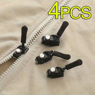 4pcs Zipper Repair Kit, Quick Install Detachable Zipper Pulls, No Sewing Required For Jackets, Luggage And Bags
