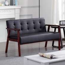 Nivtlpre Must-Have Solid Wood Loveseat | Tufted Accent Chair In 2 Colors | Quick 15-Min Assembly - Black - View 7