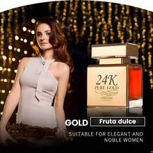Lonkoom 24K Pure Gold Eau de Parfum (100ml) para Mujeres, Aroma Floral - Frutal con Notas de Praliné y Vainilla en la Cabeza, Ideal para Días Laborales y Cenas Románticas, una Fragancia que Revela la Gracia Femenina - Floral afrutado - Ver 6