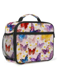 Butterfly Girls Lunch Box, Butterflies Pattern Lunch Bag Rainbow Lunch Bag For Girls, Adolescent Lunch Bag,Holiday Gift,Reusable Portable Lunchbox To School Work Office Travel Picnic Hiking Beach - one-size - View 13
