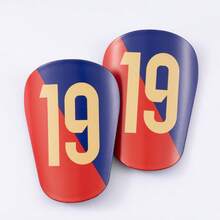 1 Pair Mini Master Red & Blue Diagonal 19 Number Football Shin Guards, Adult Clip-On Leg Protectors - Thick & Durable Mini Football Shin Pads, Suitable For All Seasons - Multicolor - View 11