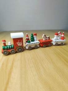 1pc Whimsical Wooden Christmas Train Decorations - Cute Window Decorations, Tabletop Centers, Handmade Wooden Gifts For Friends And Family, Holiday Decorations, Family-Friendly DIY Crafts For Christmas, Christmas Scene Pieces, No Electric Christmas Decorations,Note: Pure Handmade Products, Some Details And Pictures Have Slight Differences - Multicolor - View 19