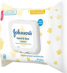 Toallitas Higiénicas para Manos y Cara de Johnson's para Bebés, para Viajes y Uso en Movimiento, Fórmula Sin Lágrimas, Sin Parabenos y Alcohol, 25 unidades, Caja de 4 - 1 - Ver 5