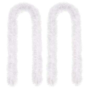 2 Pcs Artificial Feather Boa - Colorful Artificial Fluffy Boas Bulk 1.6 Yard For Wedding Birthday Tea Party Christmas Costume Decor,Decoration Of The Scene,Party Dance Decoration, Holiday Dress Up