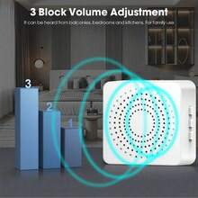 Sonerie wireless, autonomie îndelungată, 38 de tonuri de apel, alimentare USB, portabilă și instalare ușoară, securitate la domiciliu - alb - Vizualizare 5