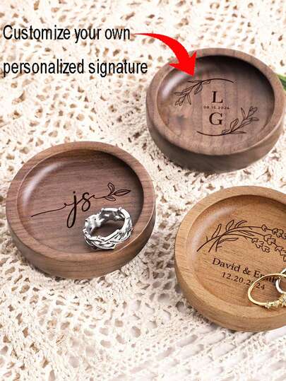 1pc Customized Ring Tray, Personalized With Name & Design, Etsy Engraved Wedding/Anniversary Gift, Jewelry Storage Dish, Wedding Ring Box, Valentine's Day/Anniversary Gift