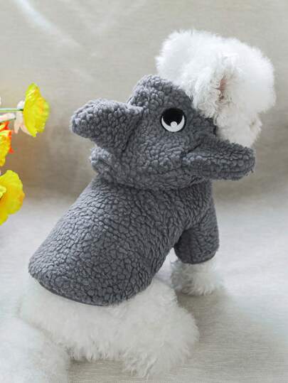 1pc Pet Clothes, Cute Shark Design Hoodie For Small Dogs & Cats, Warm & Comfortable For Autumn/Winter