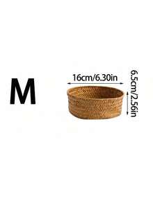 1个/2个/3个装编织收纳篮，厨房姜蒜收纳篮，圆形玄关餐具收纳篮，桌面收纳篮，小型杂物篮，零食收纳篮，家用野餐篮 - 彩色 - 查看 6