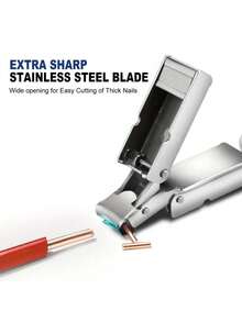 1pc Stainless Steel Mini Folding Nail Clipper With Keychain - Portable Sharp Toe & Finger Nail Trimmer, Gift For Birthday, Holiday, Christmas, New Year - Multicolor - View 7