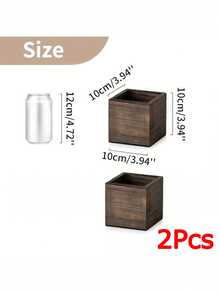 1/2/3 Stücke rustikale Hochzeitsblumenkasten-Sets | 10x10cm quadratischer Holzpflanzkasten | geeignet für Sommerblumen/Boho-Hochzeiten/Gartendekoration (Blumen nicht enthalten) - 10*10*10 - Übersicht 12