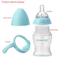 Bình sữa cho bé, chất liệu PP, có tay cầm, đường kính miệng 5cm, dung tích 160ml và 240ml, chịu nhiệt đến 120°C, núm vú mềm mại và thoải mái, thích hợp cho bé bú sữa hàng ngày. - Nhiều màu - Xem 4