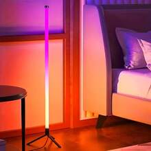 Scandinavian-Style RGB Floor Lamp - Variable Color And Adjustable Brightness Soft Lighting, Powered By USB, With Remote Control, Suitable For Bedrooms, Living Rooms, Game Rooms - Multicolor - View 9