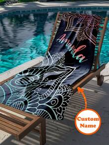 1 pezzo Asciugamano da spiaggia personalizzato con testo personalizzato, asciugamano da nuoto super assorbente, coperta da spiaggia confortevole, asciugamano da piscina alla moda, tappetino da yoga raffinato, accessori da spiaggia, regalo essenziale per le vacanze, in varie misure, adatto per uomo e donna