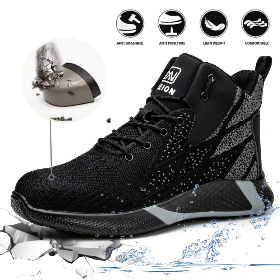 Industrial Safety Shoes Steel Toe Anti-Puncture Safety Shoe For Men - 黑色 - 查看 1