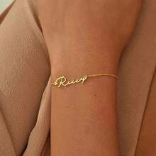 Stainless Steel Personalized Women's Minimalist Name Bracelet, Perfect Daily Matching Bracelet For Women, And A Gift For Family And Friends To Celebrate Birthdays And Holidays - 彩色 - 查看 2