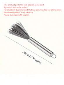 1pc Multi-Purpose Long Handle Cleaning Brush, Stainless Steel Material, No Power Needed, Suitable For Living Room, Bedroom, Bathroom, Kitchen, Furniture - Medium Strength Brush With Handle