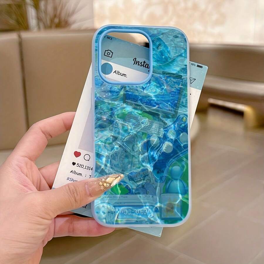 Frutiger Aero Phone Suitable 17 16e 16 15 14 13 12 11 Pro XR XS X 8 Plus Soft TPU Matte Double-Layer Back Cover, Mobile Cover, Daily Use, Minimalist Cover, Durable Material, Mobile Accessory Lovers, Iphonechristmasfall Phone Casephone 17halloween Accessories - 混合顏色 - 查看 1