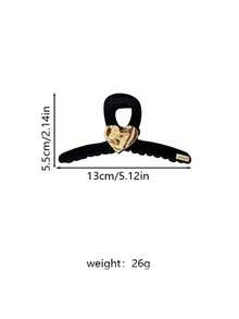 1个女士13厘米大号发爪夹，心形植绒，适合浓密头发，冬季发饰，优雅发夹 - 彩色 - 查看 5