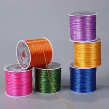 50米彩色扁平弹力线，0.8毫米手链绳，串珠线，用于珠宝制作，水晶DIY弹力绳，项链及各种DIY珠宝 - 彩色 - 查看 2