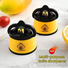1pc Creative Suction Cup Knife Sharpener, Mini Multi-Function Automatic Stone Grinding Knife Tool, Kitchen Gadget - Multicolor - View 2