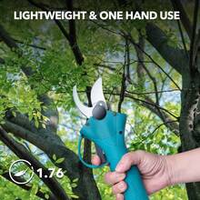 (2 Batteries)Electric Pruning Shears 30mm Secateur Cordless Brushless For Makita 18V Battery Cutting Branches - Baby Blue - View 9