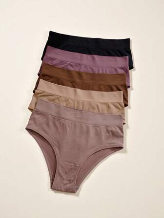 女士多色纯色休闲弹力三角裤 5 条装