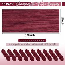 10 Pack Burgundy Cheesecloth Table Runner 17x108 Inch Boho Gauze Cheese Cloth Table Runners For Wedding Party Birthday Home Decor - Burgundy - View 2
