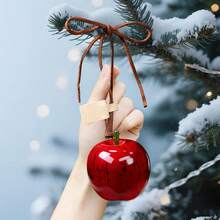 Adornos navideños: lindos y creativos colgantes de manzana simulada para bolsos y árboles de Navidad. Ideales para decorar el hogar y los bolsos. - Rojo - Ver 6