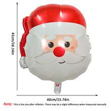 1 pieza Decoraciones navideñas, globos, decoraciones de fiesta, decoraciones navideñas, decoraciones hermosas de fondo para decoraciones de fiesta, globos de cumpleaños, globos mate de papel de aluminio para Papá Noel, decoraciones navideñas - Multicolor - Ver 16